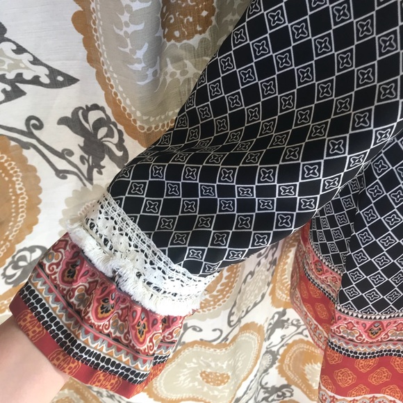 Bohemian tie top with fringe detail - Picture 2 of 4